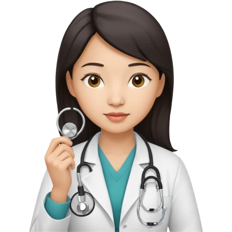 asian woman doctor with stethoscope removal emoji