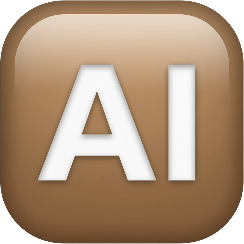 faire emoji avec un logo où c'est marqué AI (pour intelligence artificelle) emoji