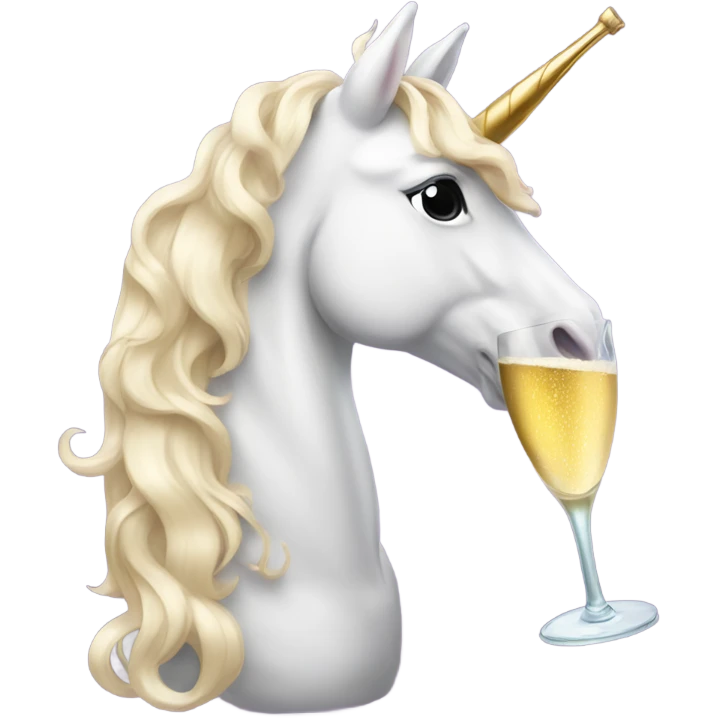 Unicorn drinking champagne  emoji