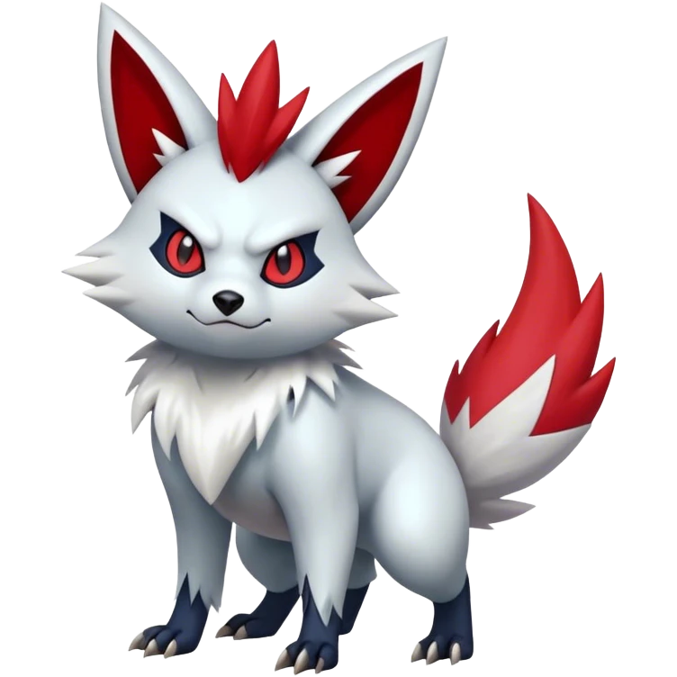 Epic Shiny Cool Edgy Zangoose-Zorua-Pokemon-fakemon-hybrid-animal Full Body  emoji