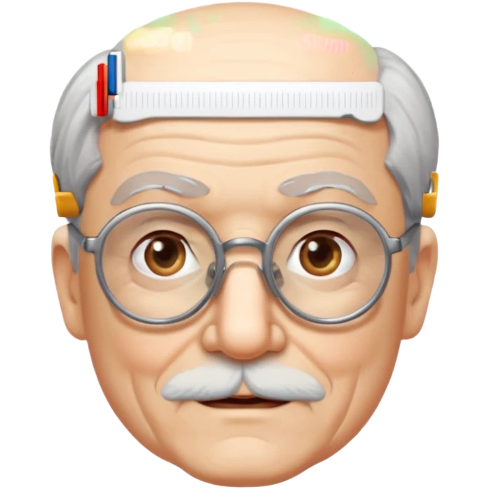 old man white neutral face with eyewear without moustache emoji