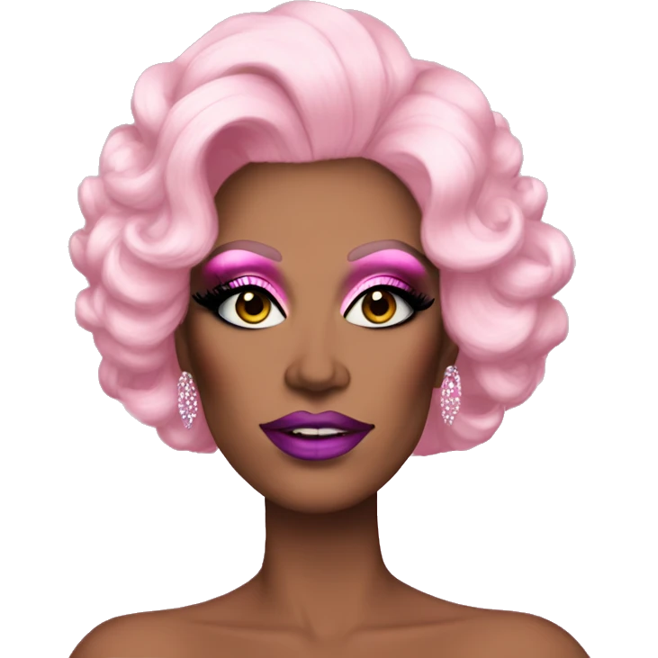 Drag queen all pink makeup  emoji