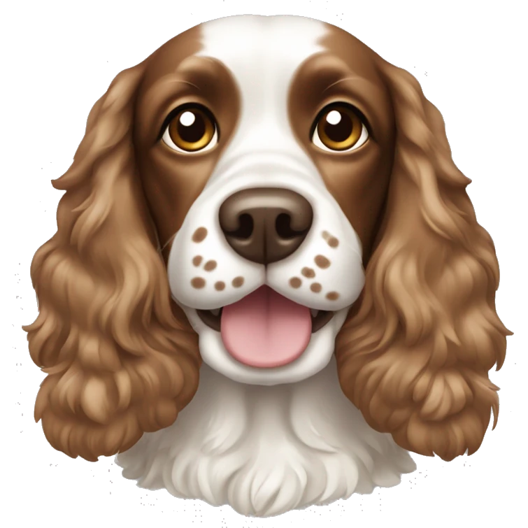 Cocker spaniel brown and white spots emoji