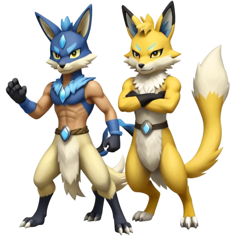 Lucario-Renamon-Zeraora-hybrid (Full body) emoji