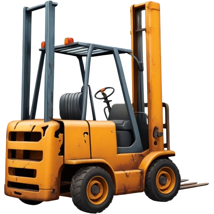 ugly, broken forklift after the explosion emoji