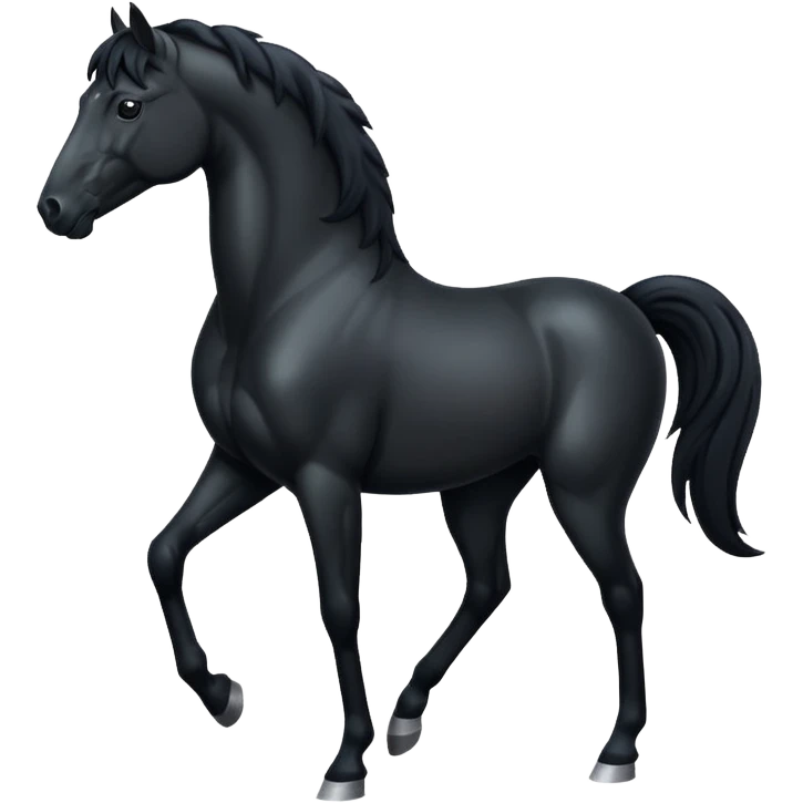Pony black horse standing emoji