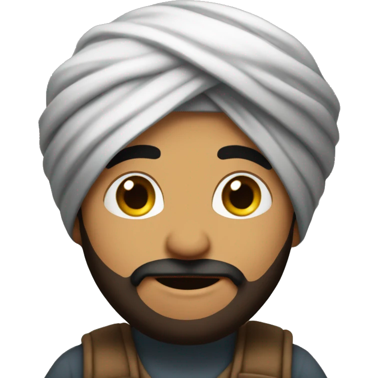 Punjabi boy saying me with a hoidie emoji