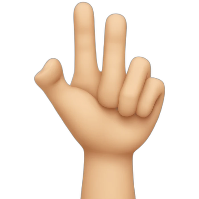 Index and major finger in v shape, the others finger joined together emoji