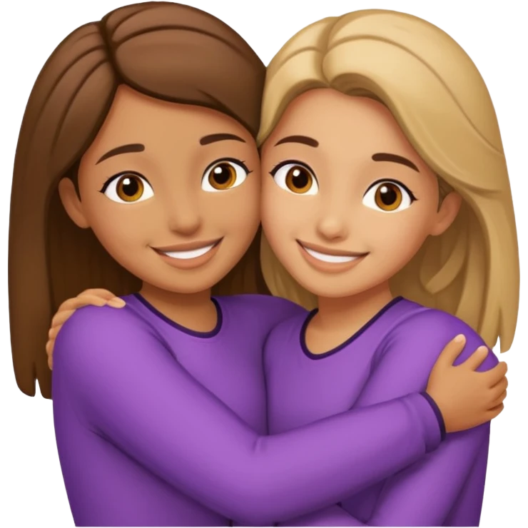 Ella and Yusra hugging  emoji