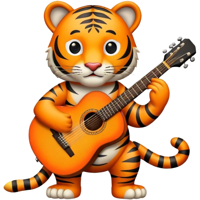 Tiger playing guitar emoji