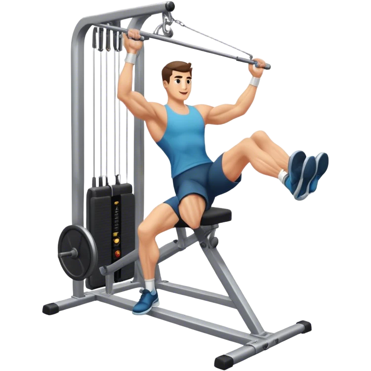 guy leg-side-raise-cable-machine exercise emoji