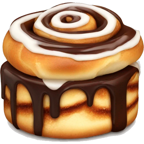 cinnamon roll with chocolate glaze emoji