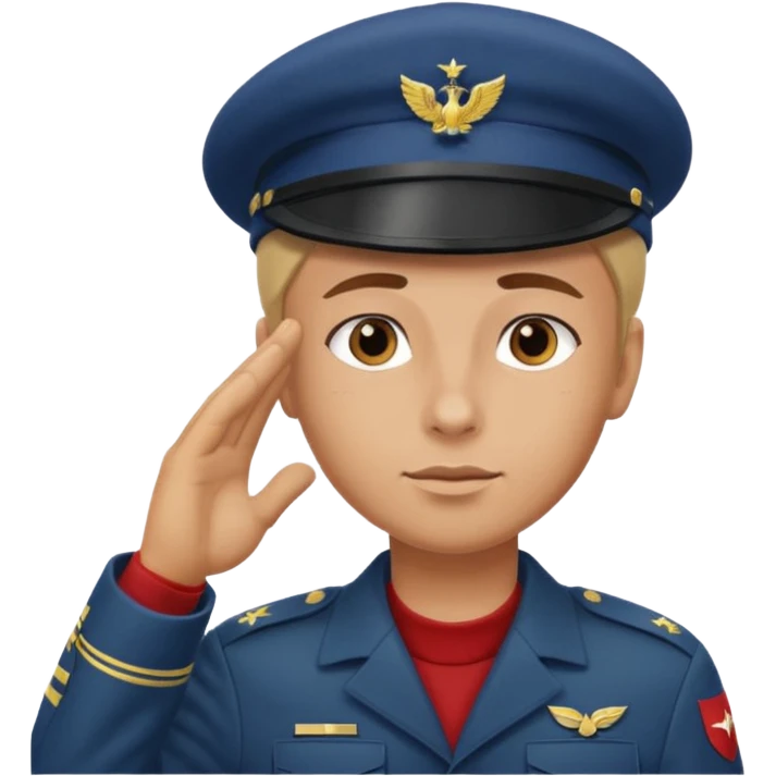 militar de boina dando continencia emoji