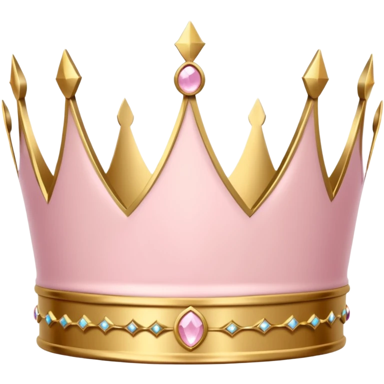A luxurious light pink crown with golden accents and elegant details, featuring a prominent empty space  emoji
