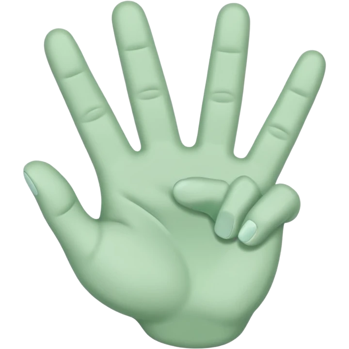 rock n roll hand sign in pastel green color emoji