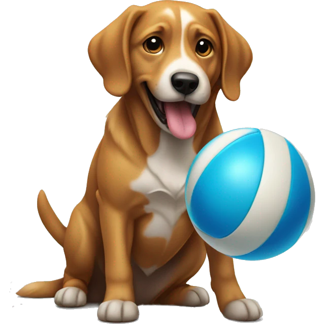 Dog playing fetch in pool emoji
