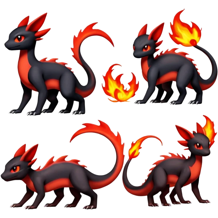 Salandit-Umbreon-Charmeleon-Fakémon-hybrid-creature (full body)  emoji