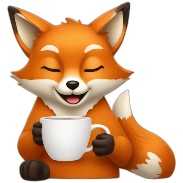 fox drinking coffee emoji