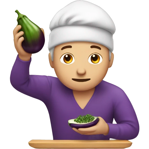Man eating eggplant emoji