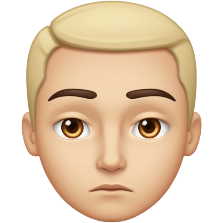 focused sharp eyes, eyebrows slightly angled inward, small straight line mouth, controlled and precise expression, subtle dissatisfaction

 emoji