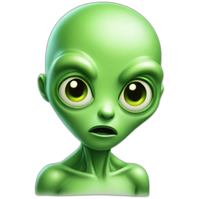 cutie  green alien shocked emoji