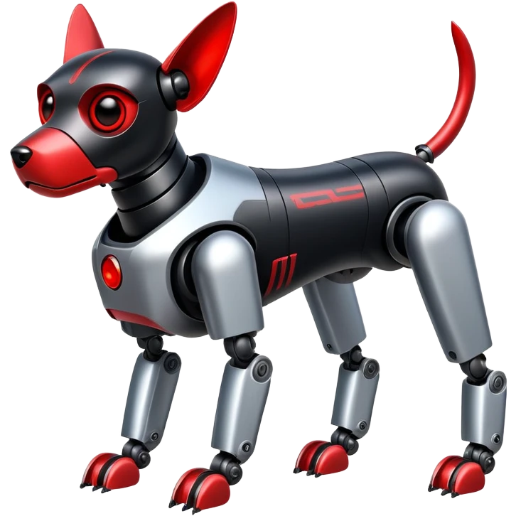 Dangerous robot dog sleek emoji