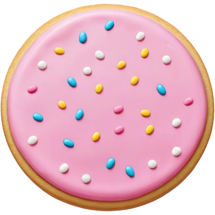 A pink sugar cookie emoji