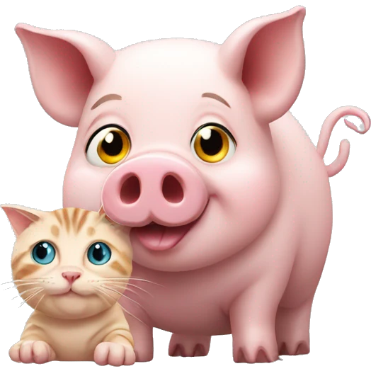 Pig with cat emoji