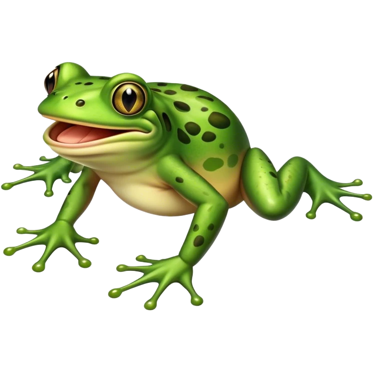 A frog with a really long and big mouth stretch stretching wide emoji