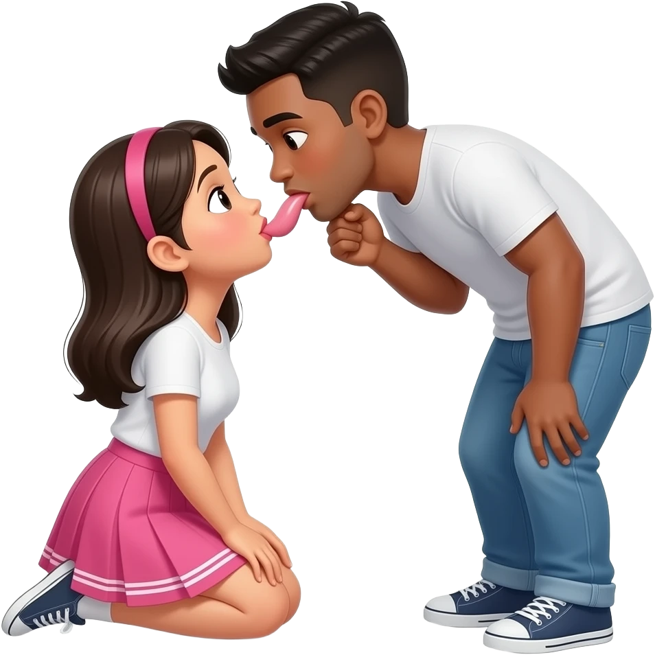 Pinay girl kneeling before a black guy sucking his penis emoji