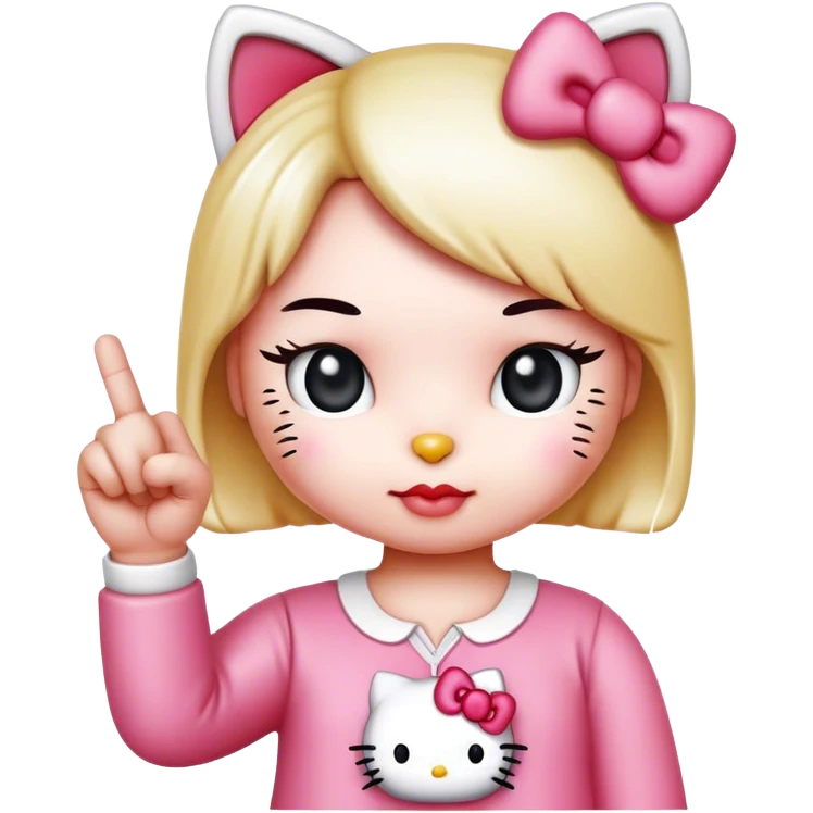 Hello kitty holding middle finger emoji