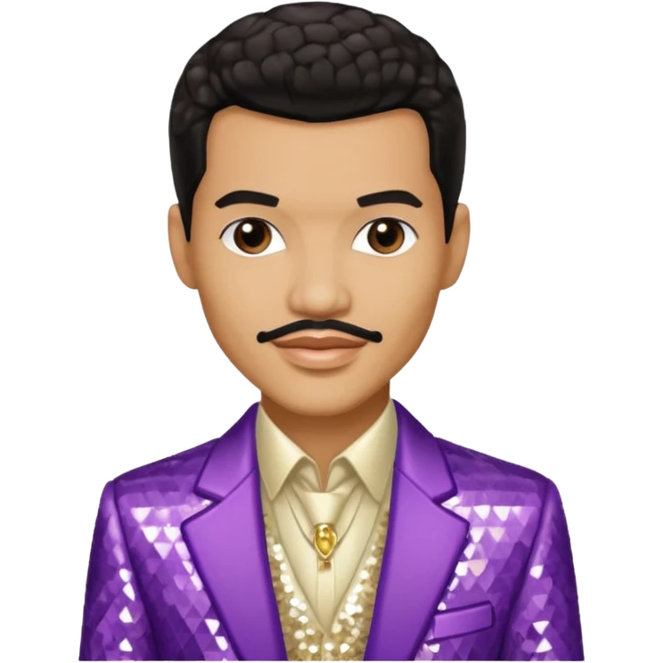El DeBarge with dark brown hair, cream sequin outfit emoji