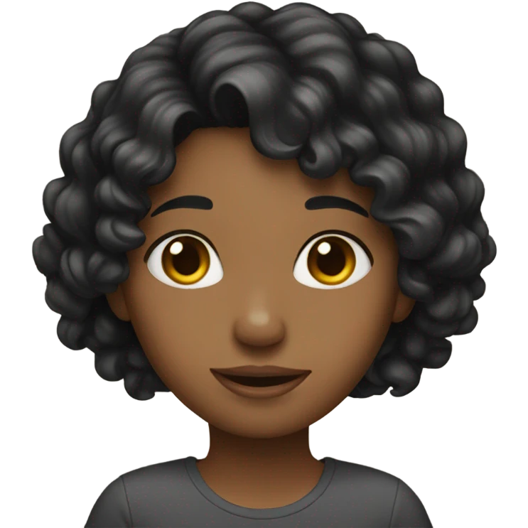 girl with black wavy hair emoji