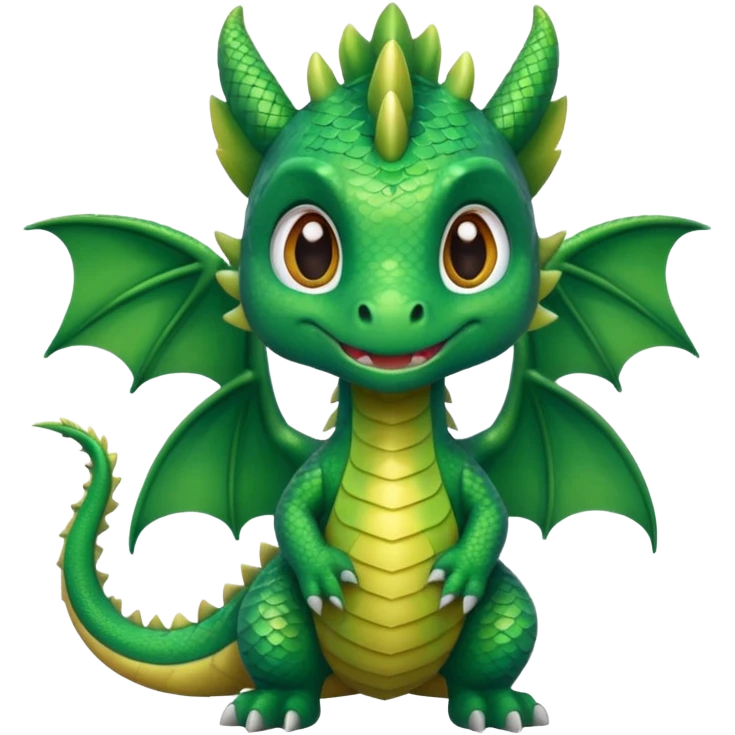 standing adorable dragon emoticon style emoji