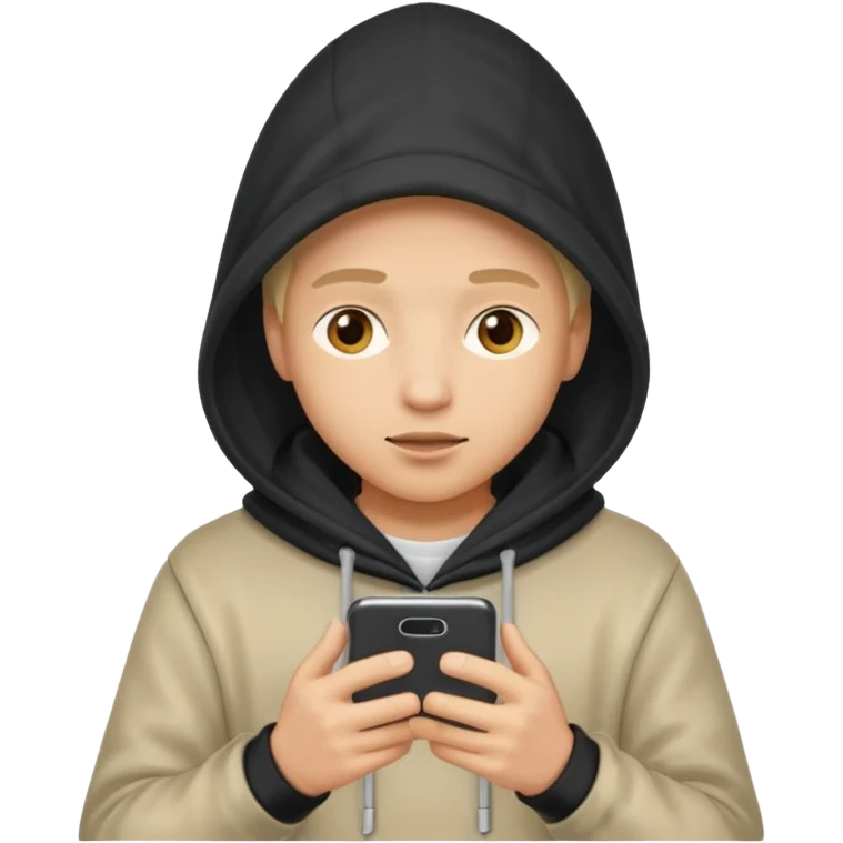 Hooded emoji on their phone making money emoji