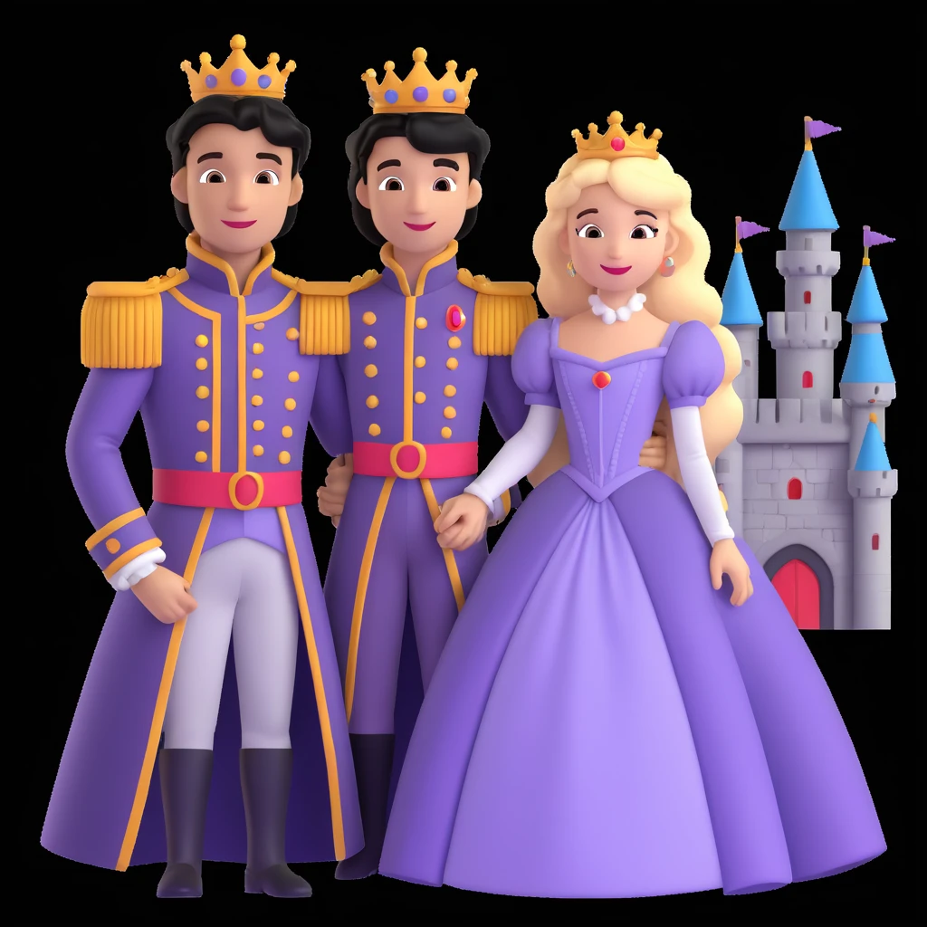 prince and princess disny dress close up photo in castle emoji