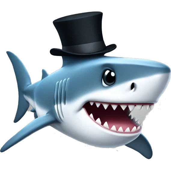Shark with top hat  emoji
