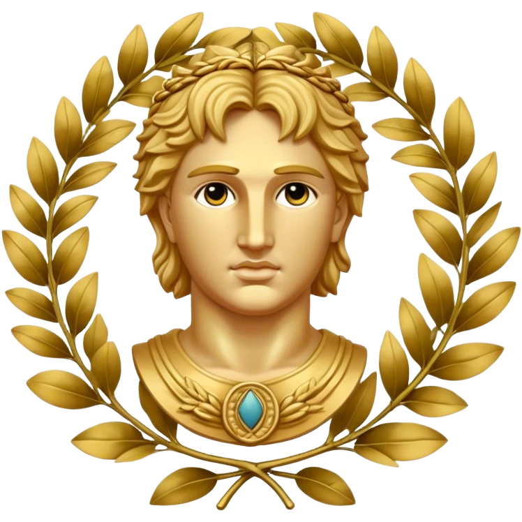 Laurel wreath Alexander golden statue emoji
