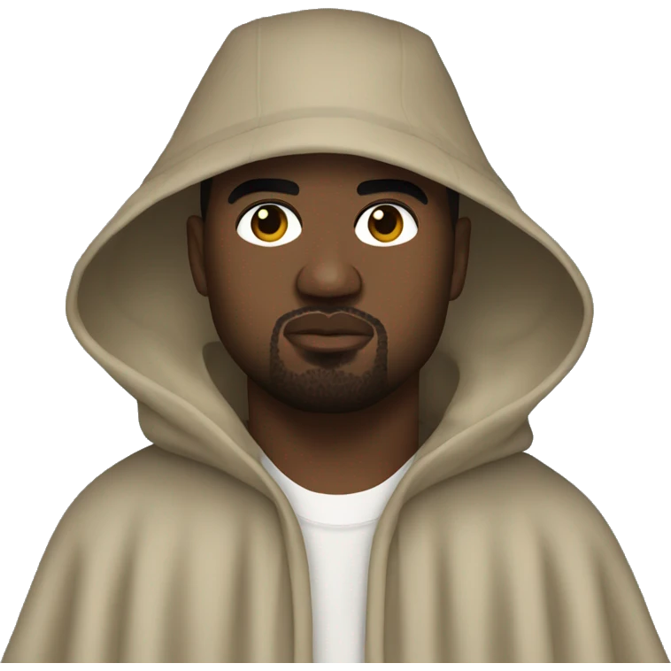kanye west wearing a poncho emoji
