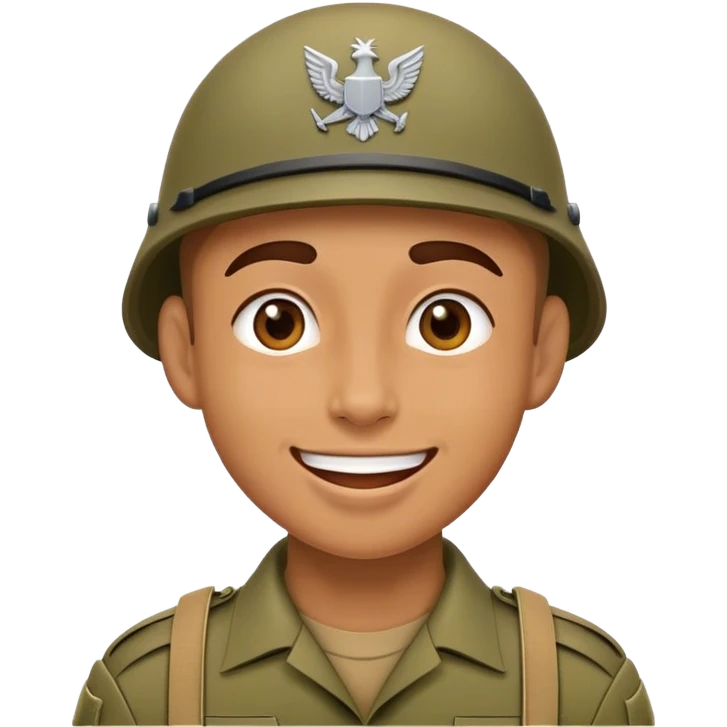 realistic joyful soldier emoji