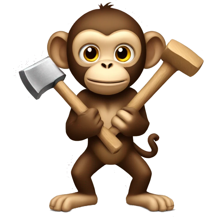 monkey holding a hammer emoji