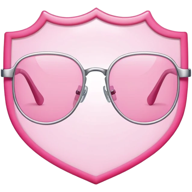 pure minimalism pink shield glasses, essential form only, frameless emoji