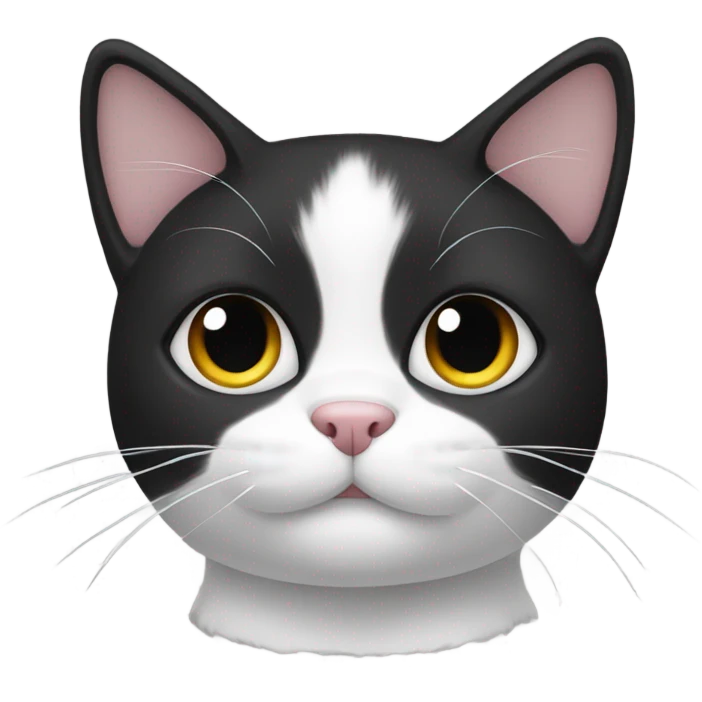 Black and white cat emoji