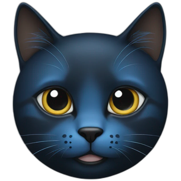 black and Blue cat emoji