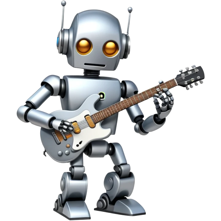 Robot playing guitar emoji