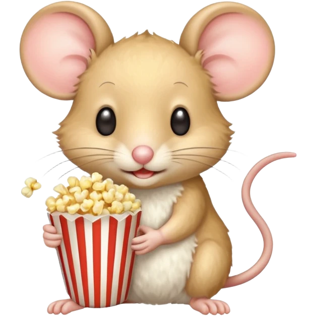 mouse holding pop corn emoji