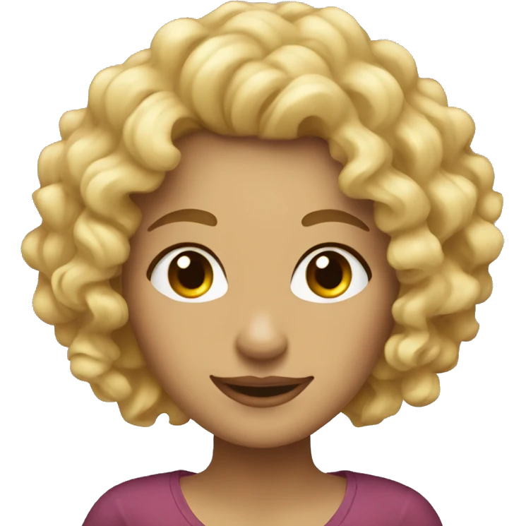 Curly blonde woman, avatar  emoji