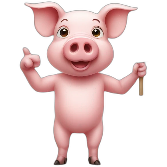 pig holding sign  emoji