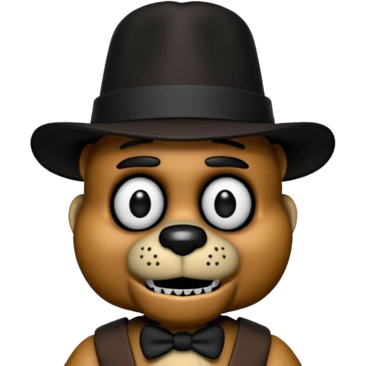 Freddy Fazbear (black small hat) from Five Nights At Freddy's Movie emoji
