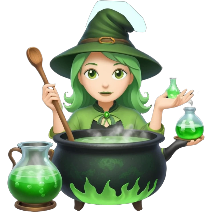 green witch cooking potion emoji